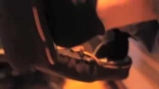 Shoe play black sock strip tease