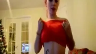 redhead girlfriend  has a christmas surprise for you