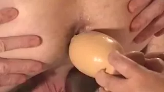 wife puts enormous toy in hubby's ass