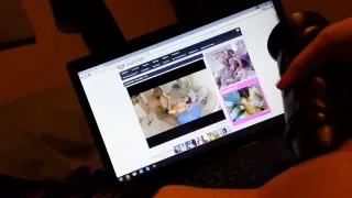 Young White Girl Coming on Big Black Dildo Watching BBC