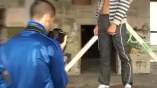 Gay hunks fuck in an abandoned building