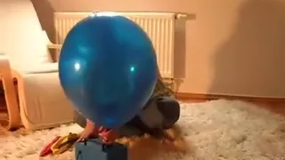 Sit to pop some bigger balloons
