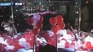 Pole dance and lesbian show with balloons