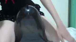 Sexy Girl riding a balloon