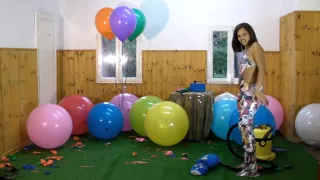 Juliana riding a doll