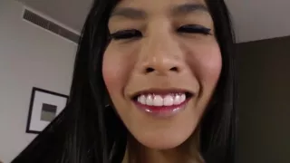 Asian shemale Nat is naughty and horny as she plays her cock