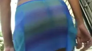 Blonde Ebony shakes her big tits fucking on the bed