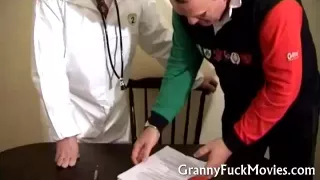 Cute granny fucking her doctor