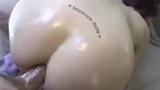 Slippery Brunette Anal Sex with Big Cock