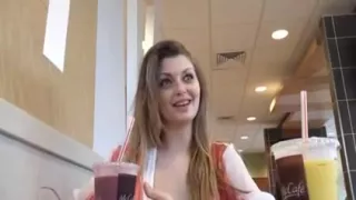 Horny girl at McDonalds