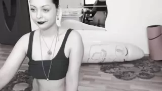 Horny Cam Girl Being Silly With Big Blow Up Dildo Dancing