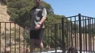 Violet in a Outdoor Gangbang with older Men