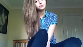 beautiful Russian girl show tits and pussy