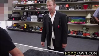 Cheated groom arrives in the shop and gets anal fucked by dudes hard rock