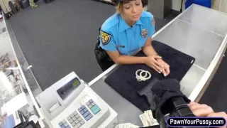Huge boobies police officer fucked to earn extra cash