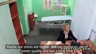 Blonde saleswoman fucked in fake hospital