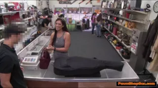 Brazilian MILF gives Pawnshop owner a blowjob for excitement