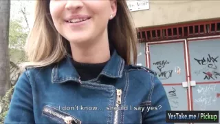 Sexy amateur blonde Czech girl Melanie fucked for money