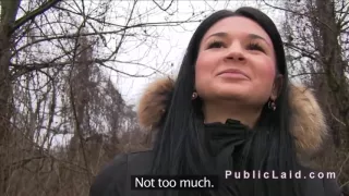 Beautiful Czech babe sucking dick in public pov