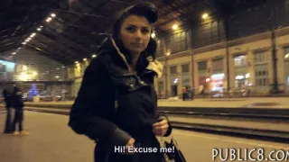 Czech girl picked up on train station and fucked for cash
