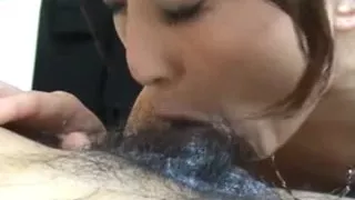 Asian chick shows off her cock sucking prowess