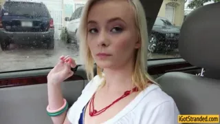 Skinny teen Maddy Rose fucked and cum facialed in the car