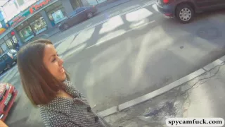 Teen cutie picked up and fucked caught in spycam glasses