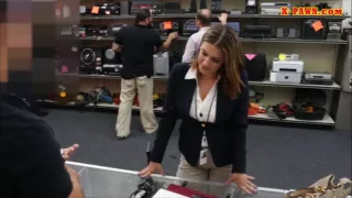 Hot big boobs business woman pussy nailed to earn money