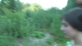 Marta in sexy girl gives head while in a public park