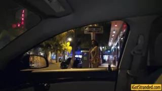 Big tits ebony Julie hooked up and fucked in public at night