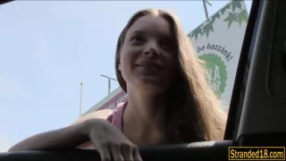 Pretty amateur teen Anita B nailed and jizzed on by stranger