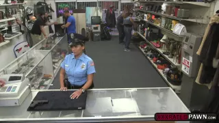 Hot and sexy latina security gets hardcore pounding in exchange of cash