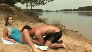 Nude Beach - Cute Enthusiastic Teen Fucked