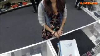 College babe in glasses pawns her pussy and got pounded