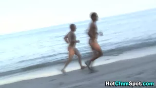 Cfnm babe outdoor cumshot