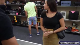 Hot ass amateur brunette college girl banged by pawnkeeper