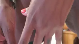 Ebony toy play and cream pie