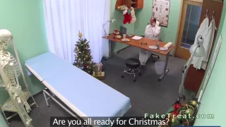Doctor fucks patient in an office on Christmas day