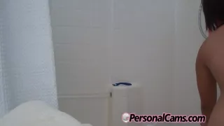 Asian takes a shower