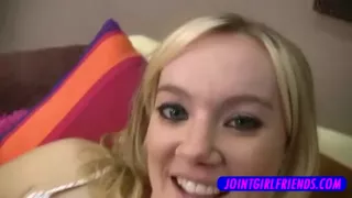 Kinky Blonde ExGf in amateur POV blowjob