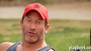 Bunch of newly couples swap partner and orgy in the red room