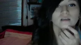 Horny emo immature fondles with her pussy