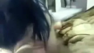 Fat Emo immature With Blue Hair Blows Her BF's Dick POV