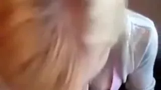 Sexy golden-haired immature enjoys sucking big schlong