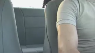 Busty hotty gives head in the car