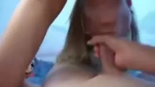 Hot immature Blonde Blows Cock Outdoor