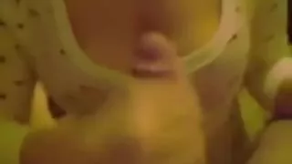 Amateur sucking and taking cumshot in mouth