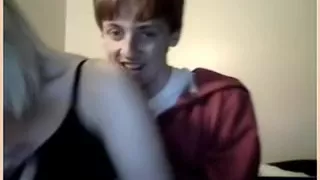 Blondie gets naked in front camera