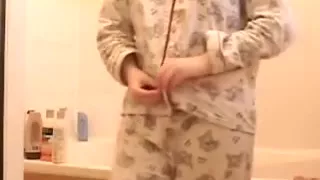 immature masturbation in a bathroom