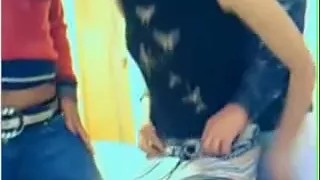 Hot immature party in front of livecam